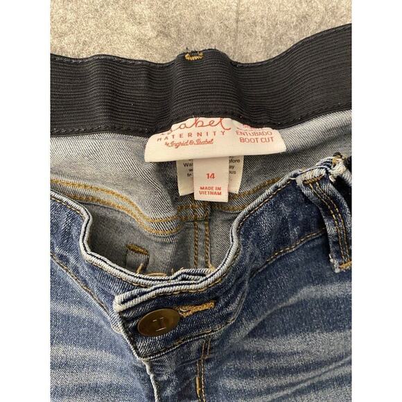 Isabel Maternity Womens Skinny Bootcut Jeans Sz 14 Medium Wash Stretch Denim - Picture 7 of 9